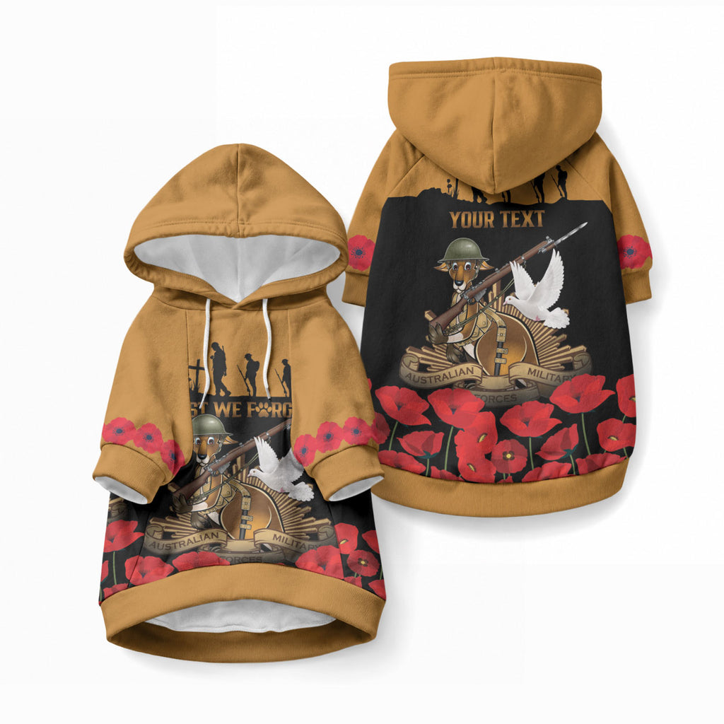 Australia ANZAC Day Personalised Pet Hoodie Honouring The Animals That Served