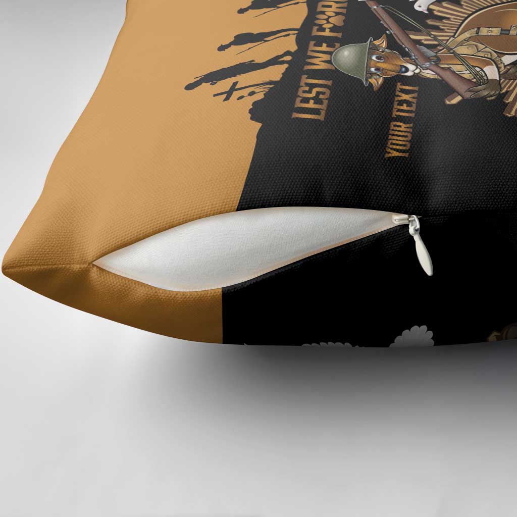 Australia ANZAC Day Personalised Pillow Cover Honouring The Animals That Served