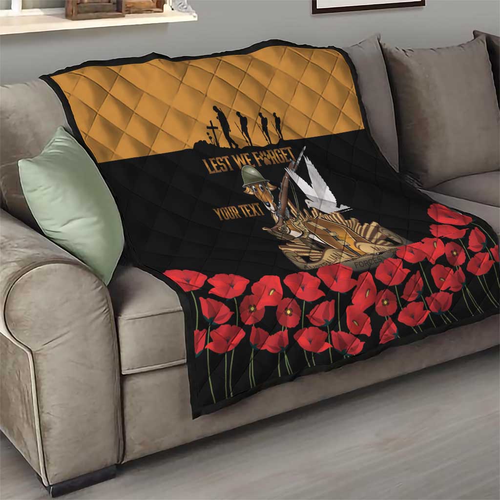 Australia ANZAC Day Personalised Quilt Honouring The Animals That Served