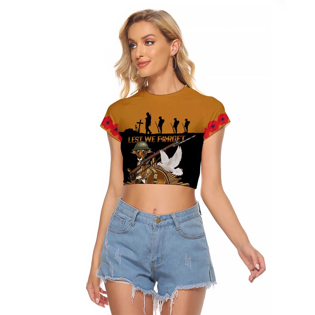 Australia ANZAC Day Personalised Raglan Cropped T Shirt Honouring The Animals That Served