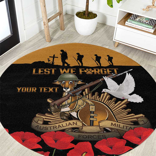 Australia ANZAC Day Personalised Round Carpet Honouring The Animals That Served