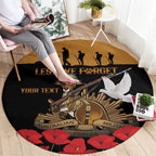 Australia ANZAC Day Personalised Round Carpet Honouring The Animals That Served