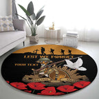 Australia ANZAC Day Personalised Round Carpet Honouring The Animals That Served