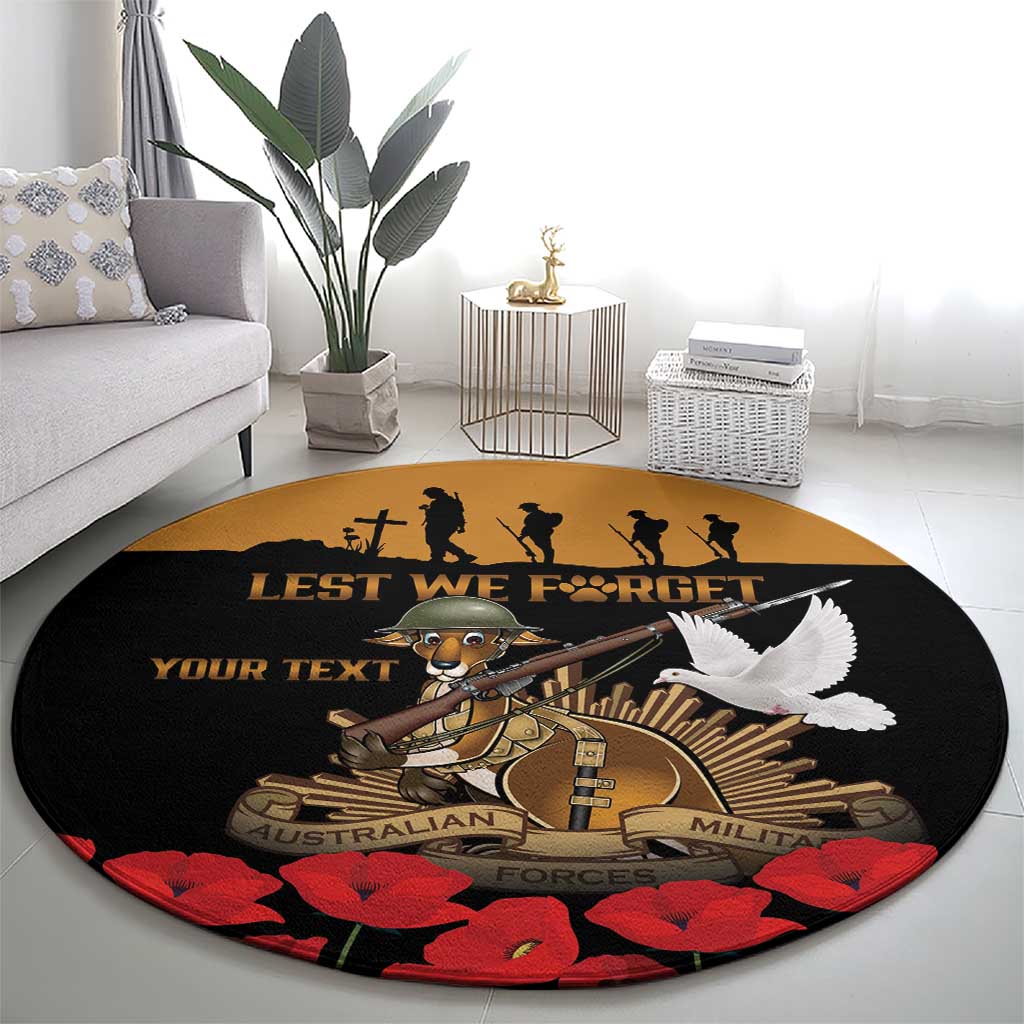 Australia ANZAC Day Personalised Round Carpet Honouring The Animals That Served