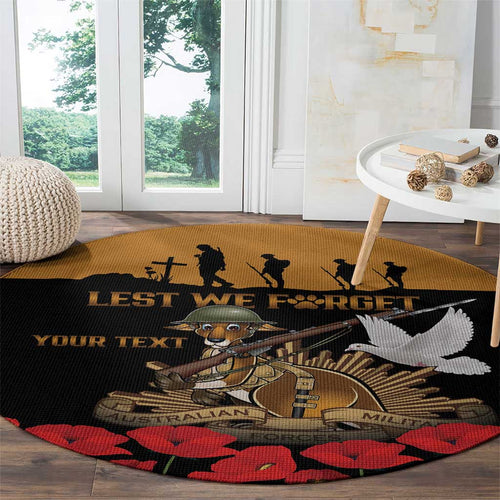 Australia ANZAC Day Personalised Round Carpet Honouring The Animals That Served