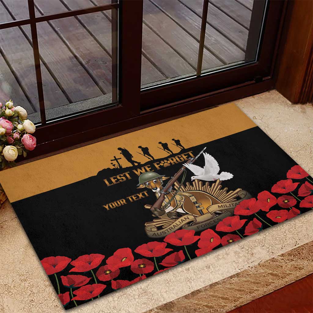 Australia ANZAC Day Personalised Rubber Doormat Honouring The Animals That Served