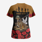Australia ANZAC Day Personalised Scrub Top Honouring The Animals That Served