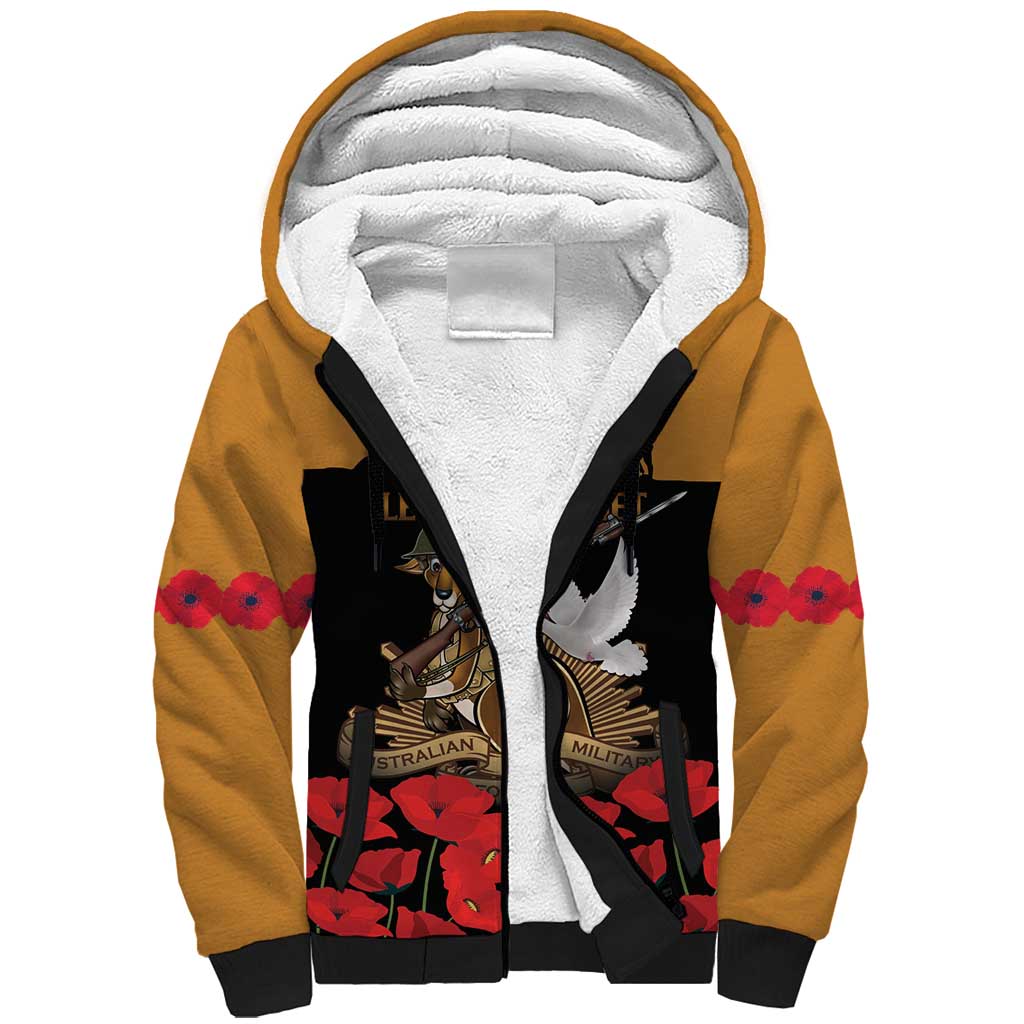 Australia ANZAC Day Personalised Sherpa Hoodie Honouring The Animals That Served