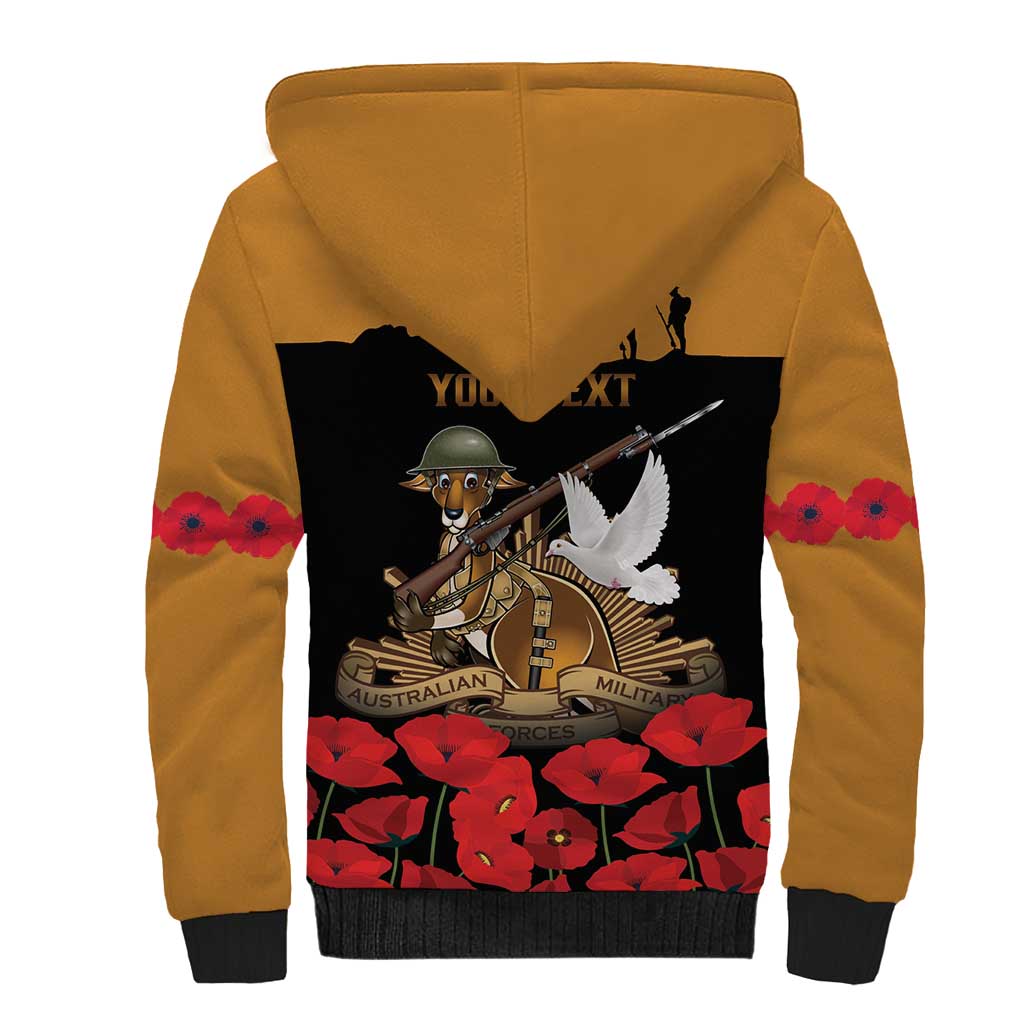 Australia ANZAC Day Personalised Sherpa Hoodie Honouring The Animals That Served