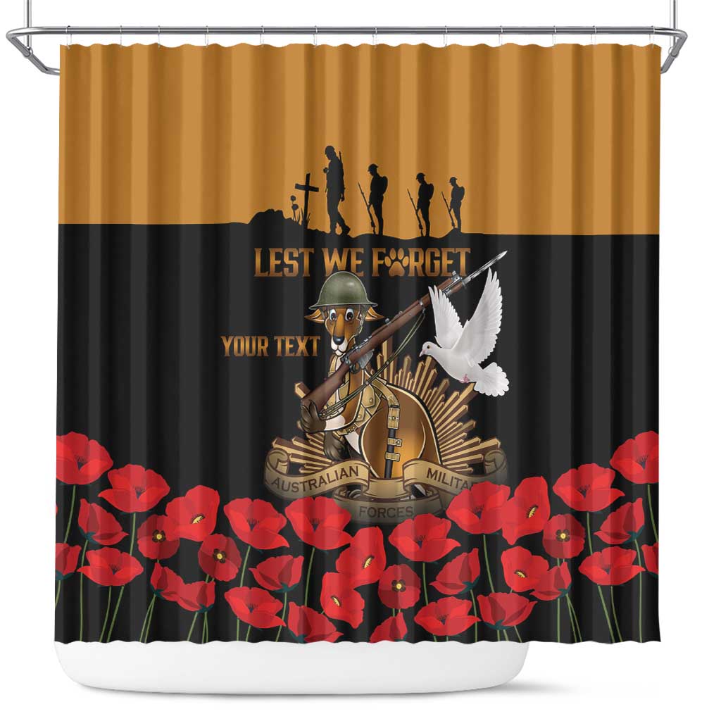 Australia ANZAC Day Personalised Shower Curtain Honouring The Animals That Served