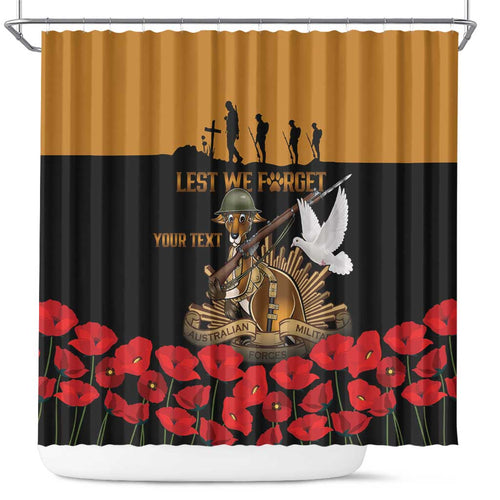 Australia ANZAC Day Personalised Shower Curtain Honouring The Animals That Served