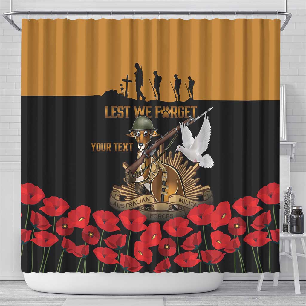 Australia ANZAC Day Personalised Shower Curtain Honouring The Animals That Served