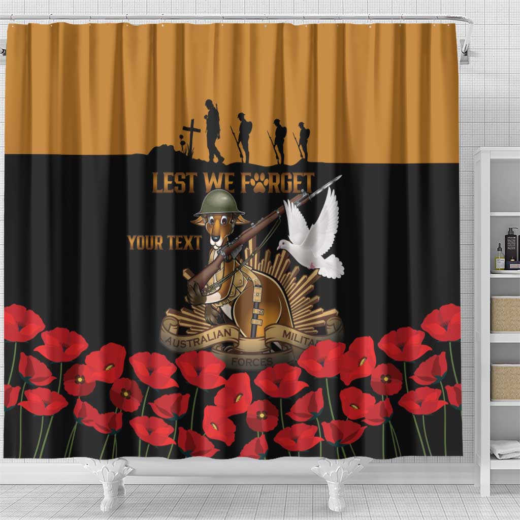 Australia ANZAC Day Personalised Shower Curtain Honouring The Animals That Served