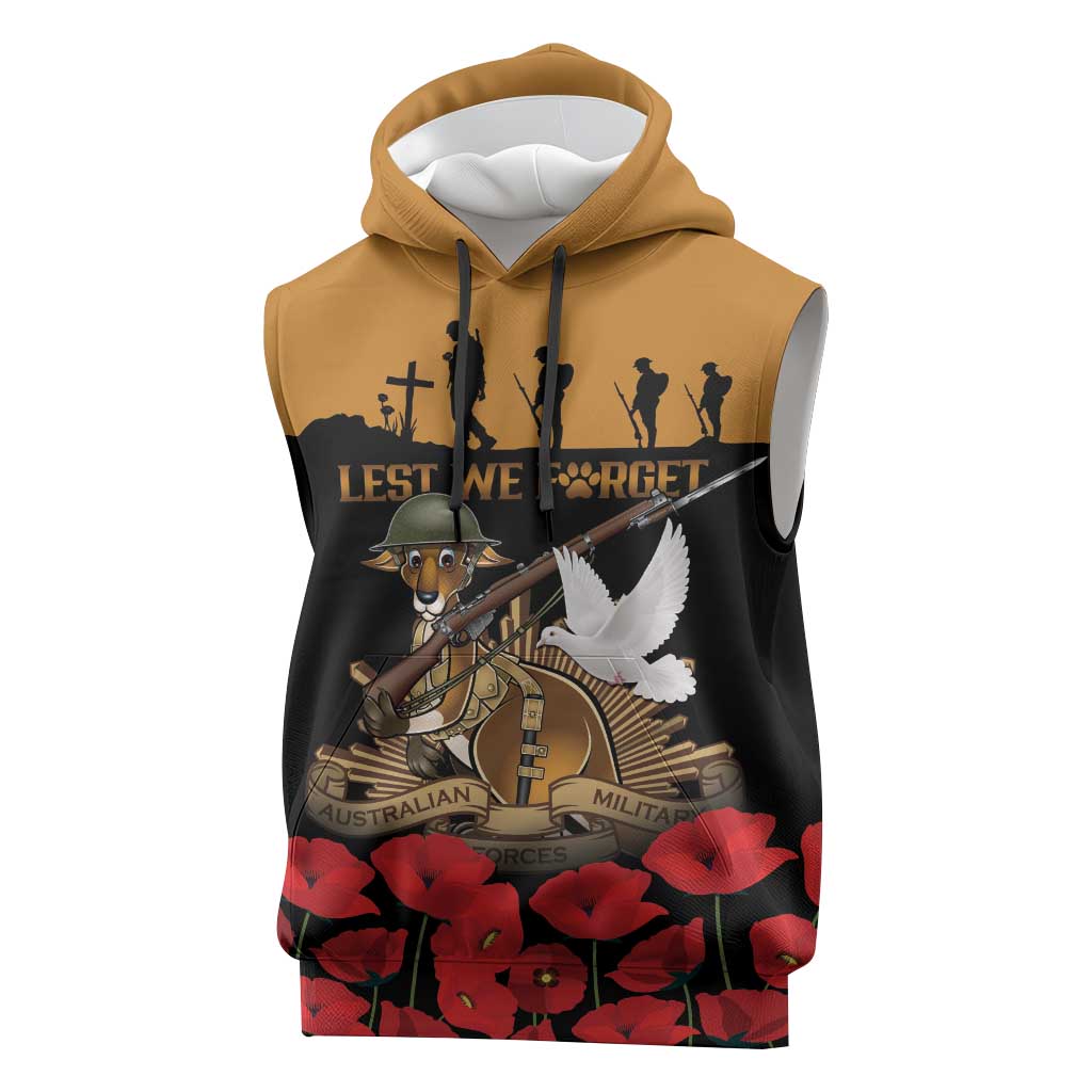 Australia ANZAC Day Personalised Sleeveless Hoodie Honouring The Animals That Served