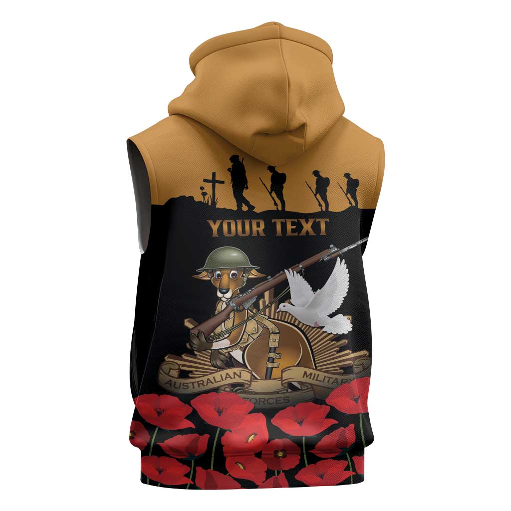 Australia ANZAC Day Personalised Sleeveless Hoodie Honouring The Animals That Served
