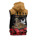 Australia ANZAC Day Personalised Sleeveless Hoodie Honouring The Animals That Served