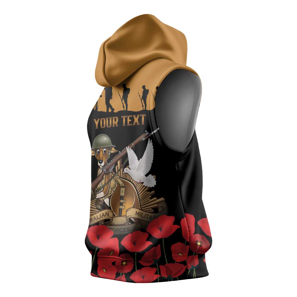 Australia ANZAC Day Personalised Sleeveless Hoodie Honouring The Animals That Served