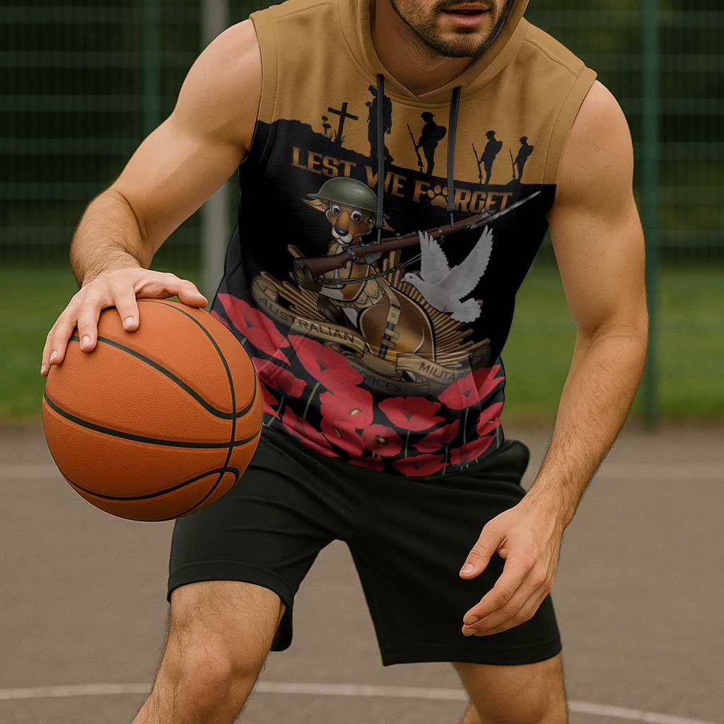 Australia ANZAC Day Personalised Sleeveless Hoodie Honouring The Animals That Served