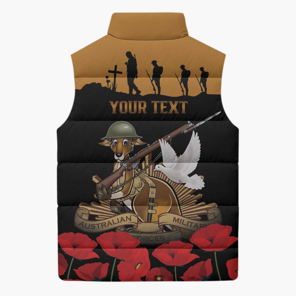 Australia ANZAC Day Personalised Sleeveless Puffer Jacket Honouring The Animals That Served