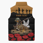 Australia ANZAC Day Personalised Sleeveless Puffer Jacket Honouring The Animals That Served