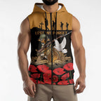 Australia ANZAC Day Personalised Sleeveless Zip Hoodie Honouring The Animals That Served