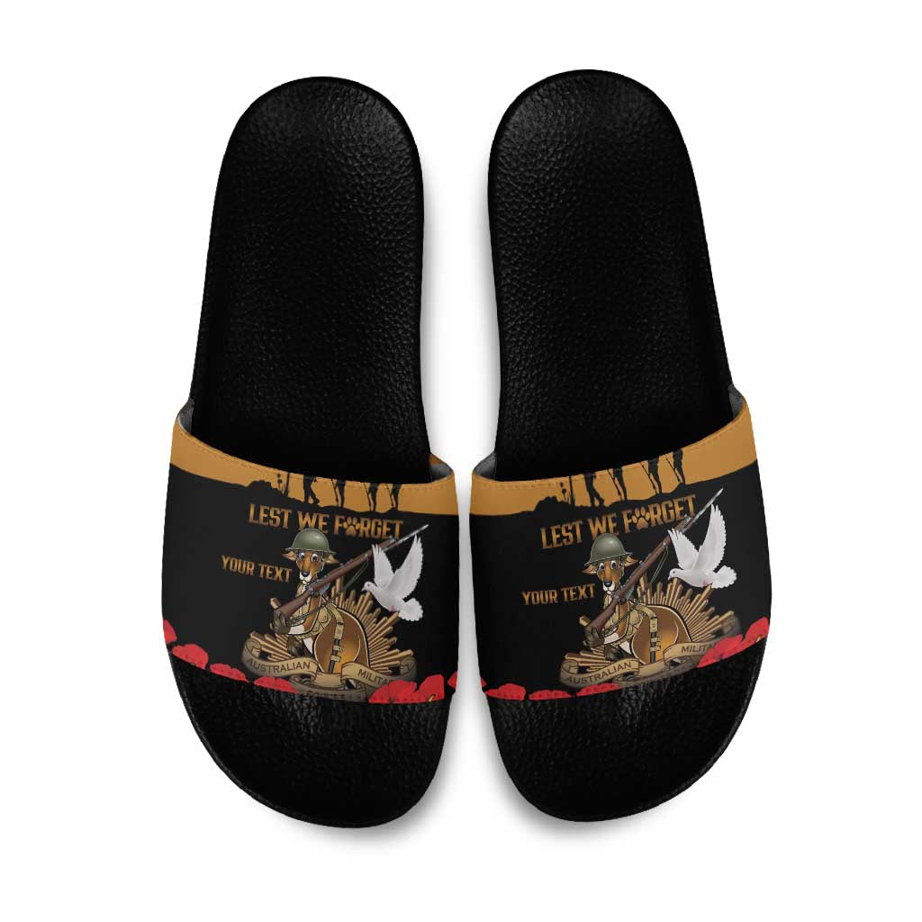 Australia ANZAC Day Personalised Slide Sandals Honouring The Animals That Served