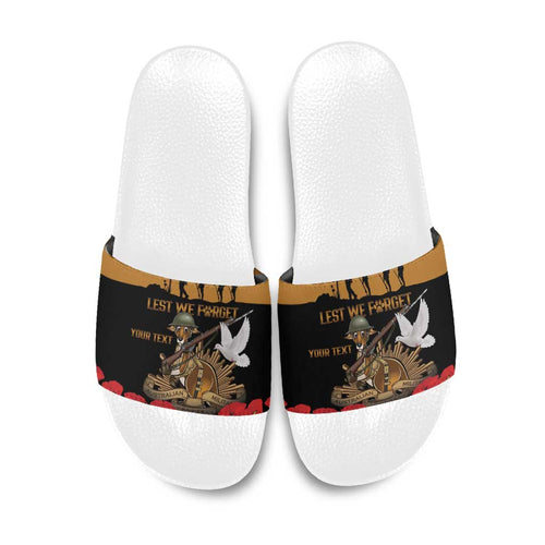 Australia ANZAC Day Personalised Slide Sandals Honouring The Animals That Served