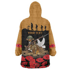 Australia ANZAC Day Personalised Wearable Blanket Hoodie Honouring The Animals That Served
