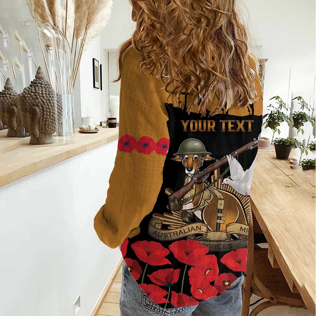 Australia ANZAC Day Personalised Women Casual Shirt Honouring The Animals That Served