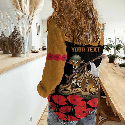Australia ANZAC Day Personalised Women Casual Shirt Honouring The Animals That Served