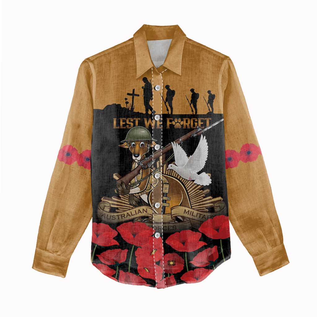 Australia ANZAC Day Personalised Women Casual Shirt Honouring The Animals That Served