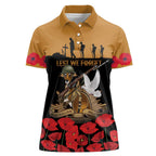 Australia ANZAC Day Personalised Women Polo Shirt Honouring The Animals That Served