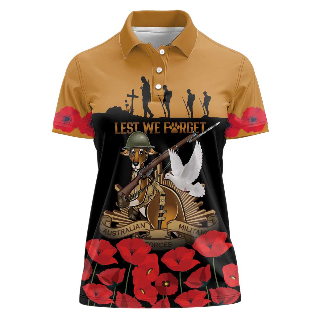 Australia ANZAC Day Personalised Women Polo Shirt Honouring The Animals That Served