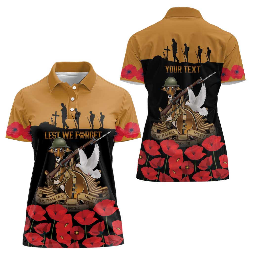 Australia ANZAC Day Personalised Women Polo Shirt Honouring The Animals That Served