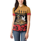 Australia ANZAC Day Personalised Women Polo Shirt Honouring The Animals That Served