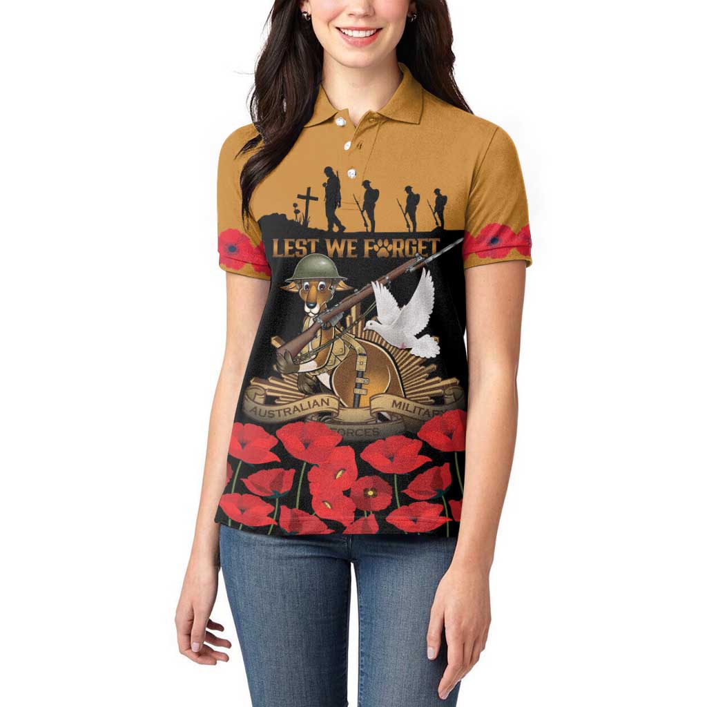 Australia ANZAC Day Personalised Women Polo Shirt Honouring The Animals That Served