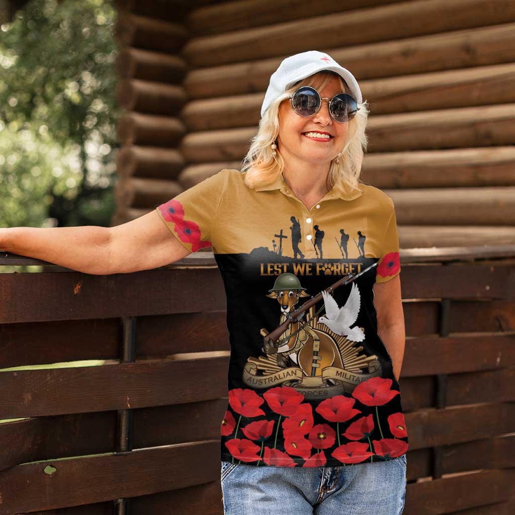 Australia ANZAC Day Personalised Women Polo Shirt Honouring The Animals That Served