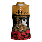 Australia ANZAC Day Personalised Women Sleeveless Polo Shirt Honouring The Animals That Served