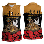 Australia ANZAC Day Personalised Women Sleeveless Polo Shirt Honouring The Animals That Served