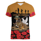 Australia ANZAC Day Personalised Women V-Neck T-Shirt Honouring The Animals That Served