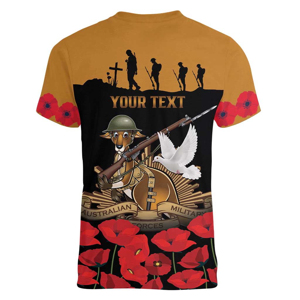 Australia ANZAC Day Personalised Women V-Neck T-Shirt Honouring The Animals That Served