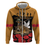 Australia ANZAC Day Personalised Zip Hoodie Honouring The Animals That Served