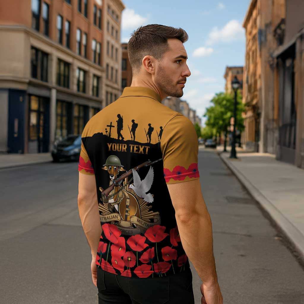 Australia ANZAC Day Personalised Zipper Polo Shirt Honouring The Animals That Served