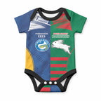 Custom Rabbitohs and Eels Together Baby Onesie Sporty Style