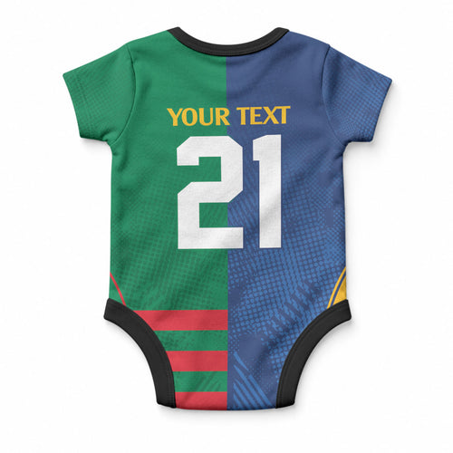 Custom Rabbitohs and Eels Together Baby Onesie Sporty Style