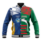 Custom Rabbitohs and Eels Together Baseball Jacket Sporty Style