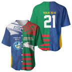 Custom Rabbitohs and Eels Together Baseball Jersey Sporty Style