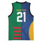 Custom Rabbitohs and Eels Together Basketball Jersey Sporty Style