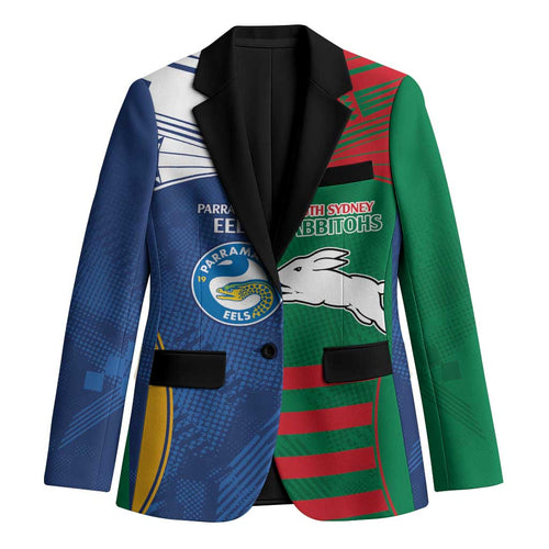 Custom Rabbitohs and Eels Together Blazer Sporty Style