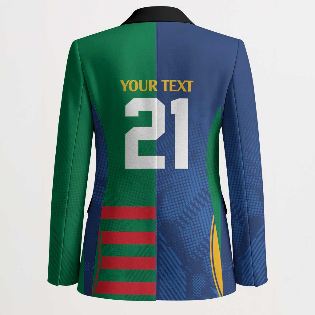 Custom Rabbitohs and Eels Together Blazer Sporty Style